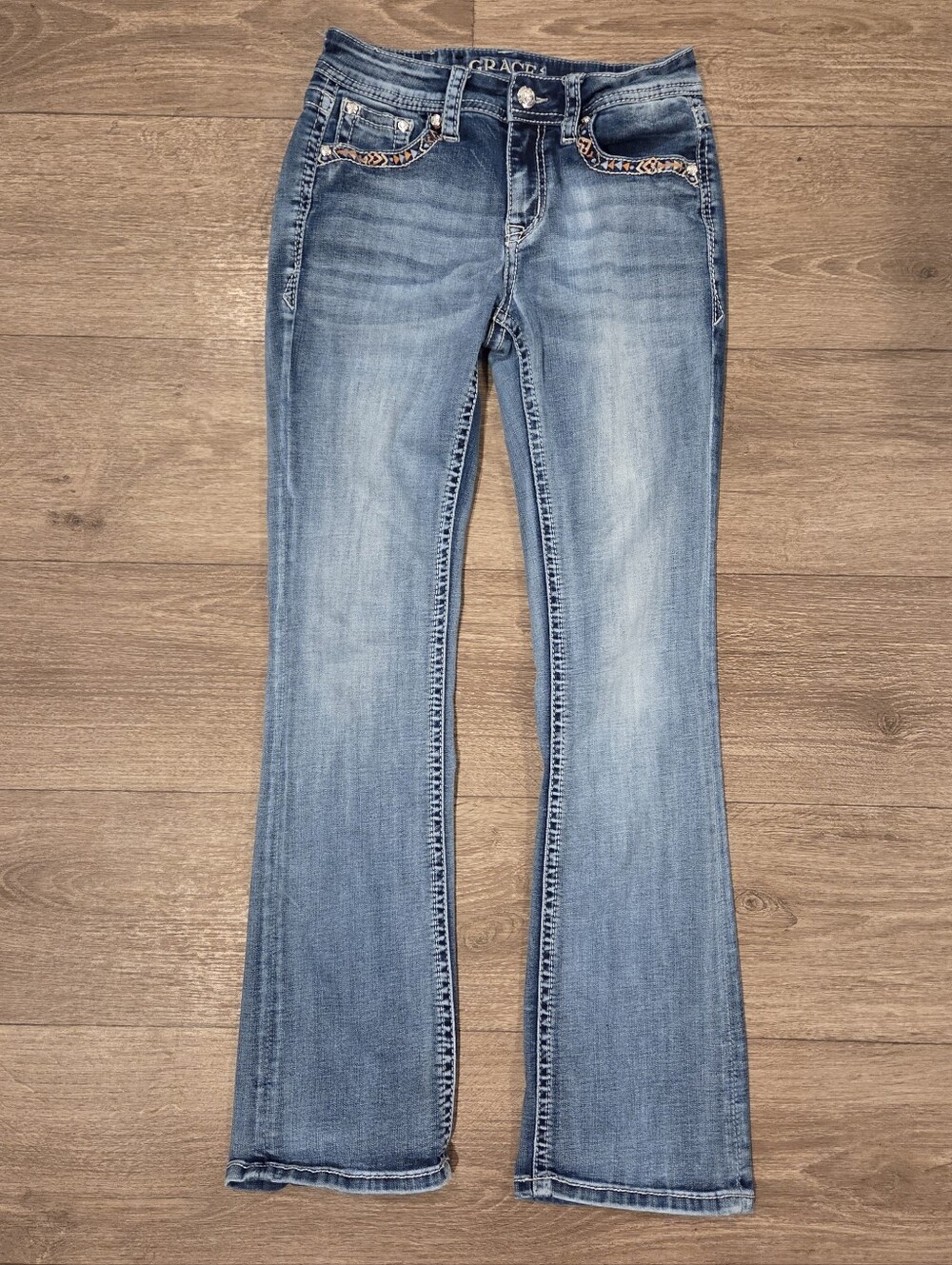 Grace in LA Women's Light Blue Bootcut Jeans